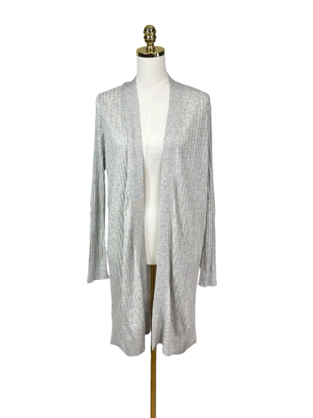 Woman’s Loft lightweight ribbed gray duster cardigan size L